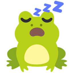sleeping face and frog