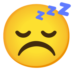 sleeping face and frowning face