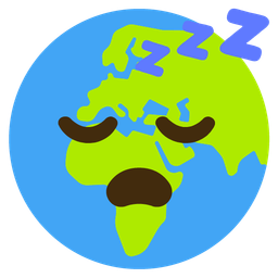 sleeping face and globe showing Europe-Africa