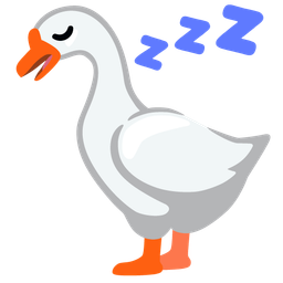 sleeping face and goose