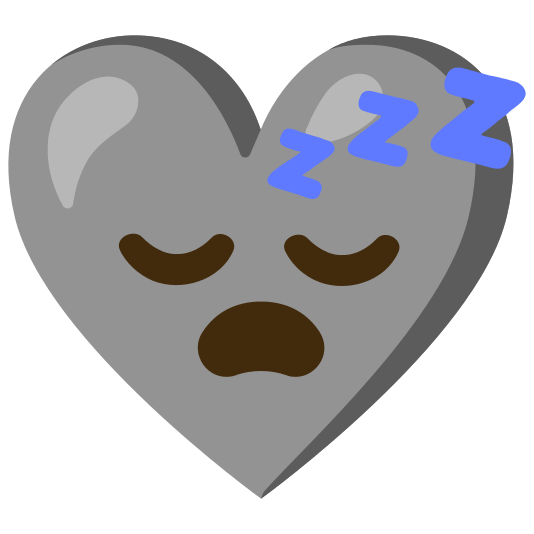 Sleeping face and Grey heart