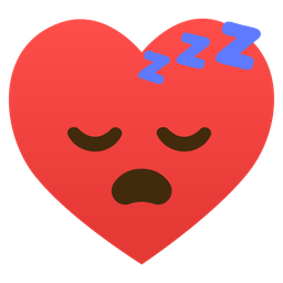 sleeping face and heart suit