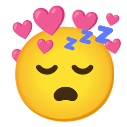 sleeping face and heart with arrow