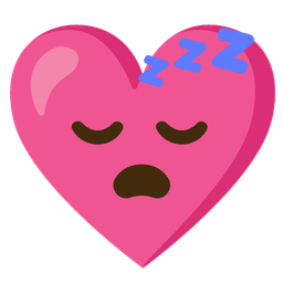 sleeping face and heart with ribbon