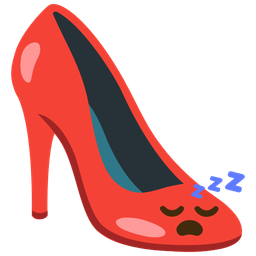 sleeping face and high-heeled shoe