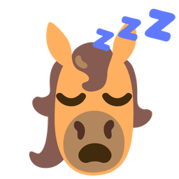 sleeping face and horse