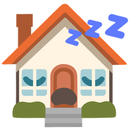 sleeping face and house