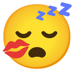 sleeping face and kiss mark