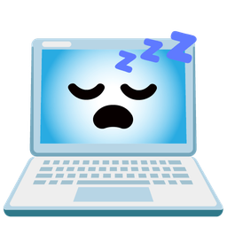 sleeping face and laptop