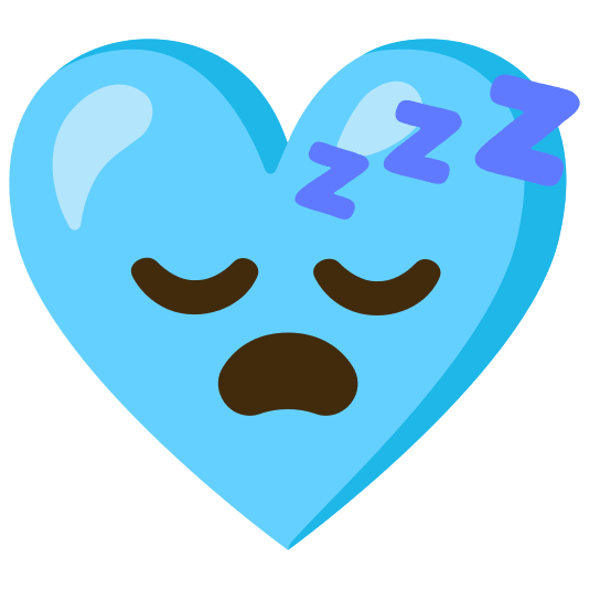 Sleeping face and Light blue heart