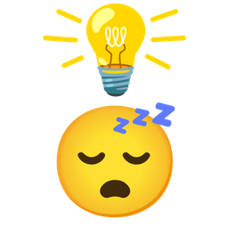 sleeping face and light bulb