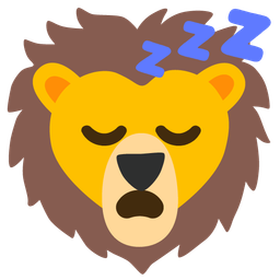 sleeping face and lion