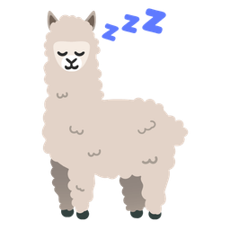 sleeping face and llama