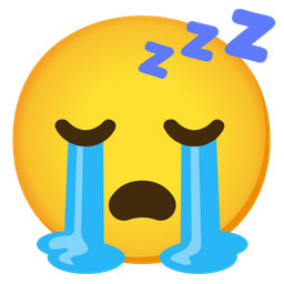 sleeping face and loudly crying face