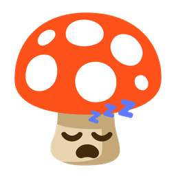 sleeping face and mushroom