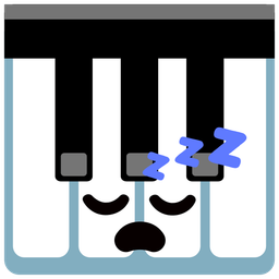 sleeping face and musical keyboard