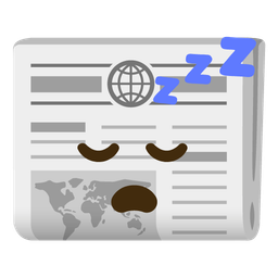 sleeping face and newspaper