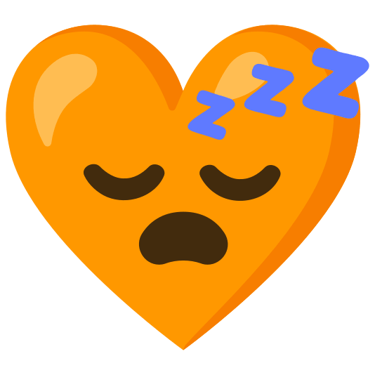 Sleeping face and Orange heart