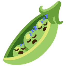 sleeping face and pea pod