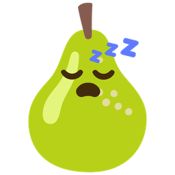sleeping face and pear