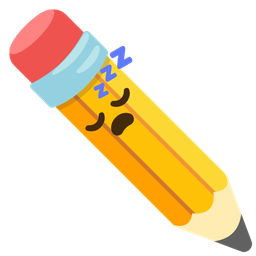 sleeping face and pencil