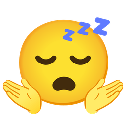 sleeping face and person shrugging