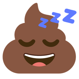 sleeping face and pile of poo