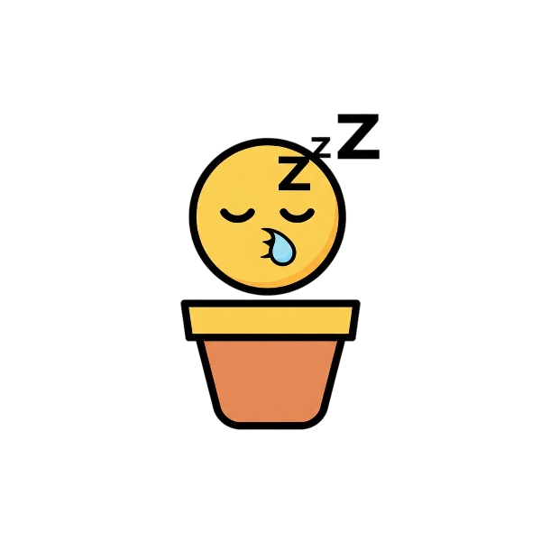 Sleeping face and Potted plant