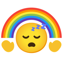 sleeping face and rainbow