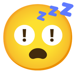 sleeping face and red exclamation mark