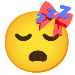 sleeping face and ribbon