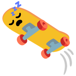 sleeping face and skateboard