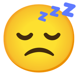 sleeping face and slightly frowning face