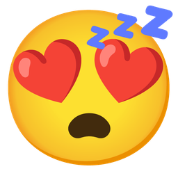 Sleeping face and Smiling face with heart-eyes