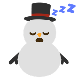sleeping face and snowman without snow