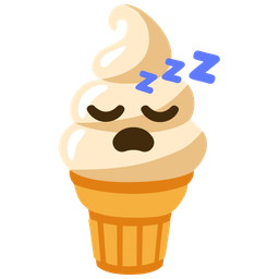 sleeping face and soft ice cream