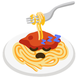 sleeping face and spaghetti