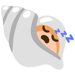 sleeping face and spiral shell