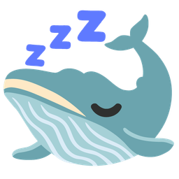 sleeping face and spouting whale