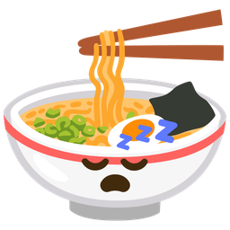 sleeping face and steaming bowl