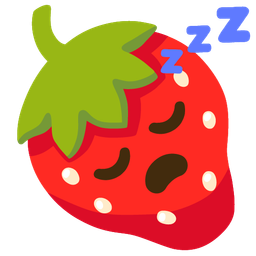sleeping face and strawberry