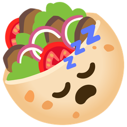 sleeping face and stuffed flatbread