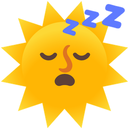 sleeping face and sun with face