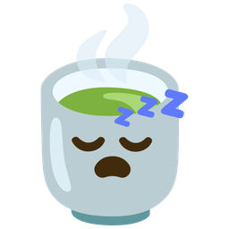 sleeping face and teacup without handle