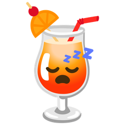 sleeping face and tropical drink
