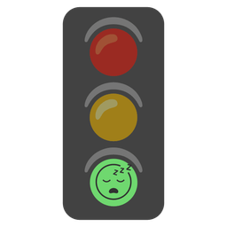 sleeping face and vertical traffic light