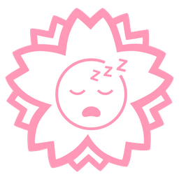 sleeping face and white flower