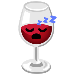 sleeping face and wine glass