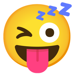 Sleeping face and Winking face with tongue