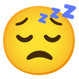 sleeping face and worried face